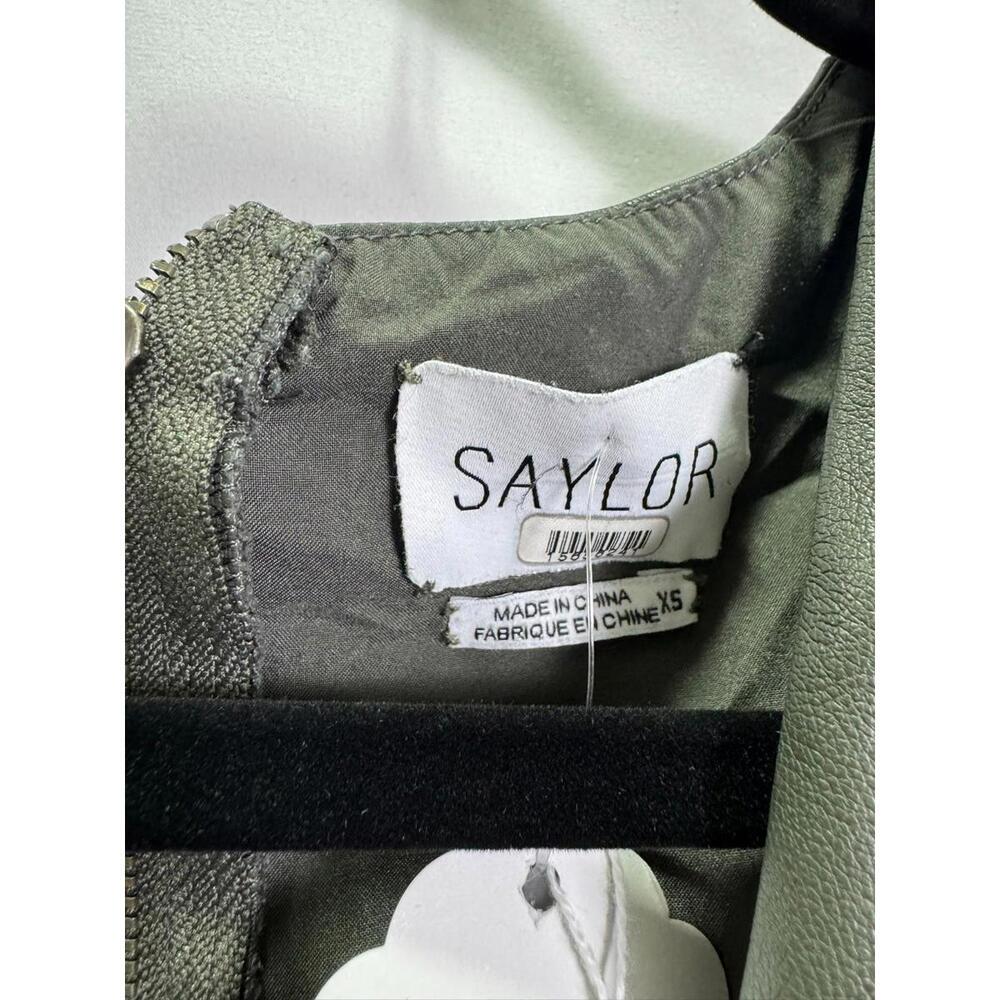 Saylor Green Veronicka Dress Size XS with Peeling Leather - Picture 6 of 8